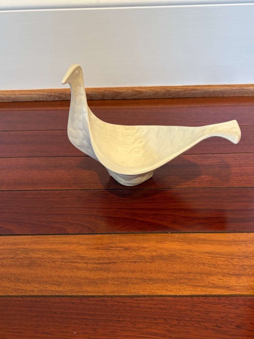 Jonathan Adler Cream Ceramic Bird Dish - Sculptural Home Accent